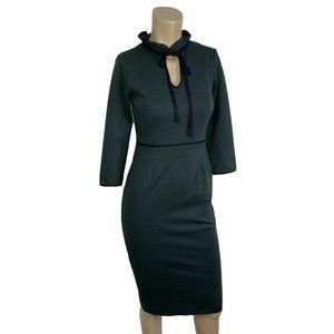 BODEN Layla Ponte Dress 2P PETITE Green/Navy Midi